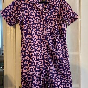 Nooworks Purple and Pink Leopard Print Romper
